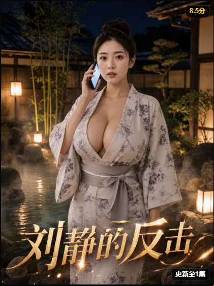 古风短剧海报，两位古装女子在烛光闺房里梳妆